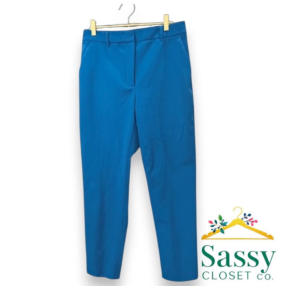 ✨ WHBM Bright Blue Slim Ankle Pants 10 Power Smoothing Elle EUC ✨